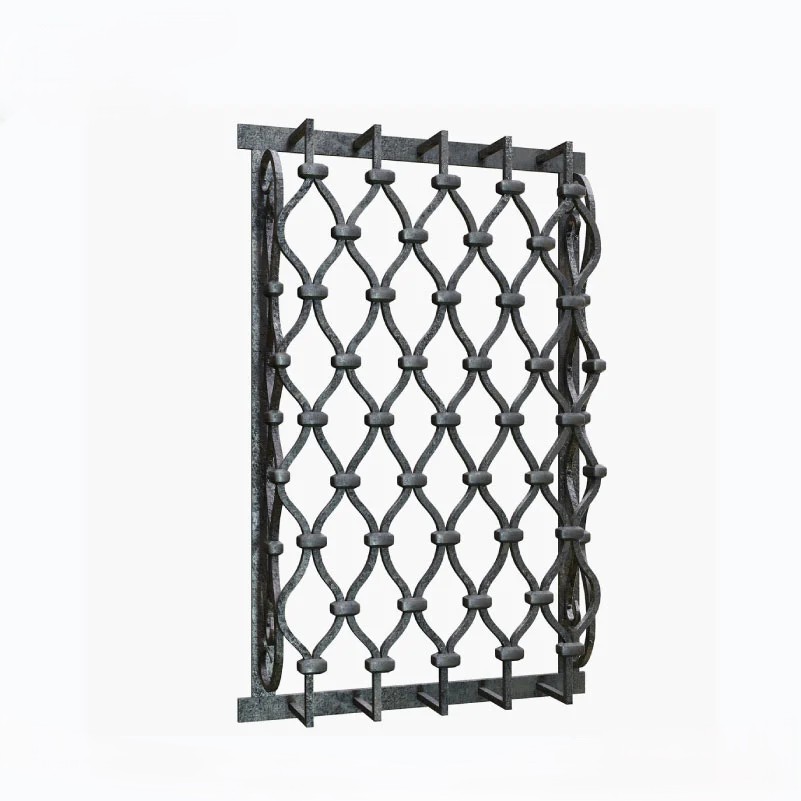 Elegant MS Window Grill with Gold Finish | MT-HD-0044