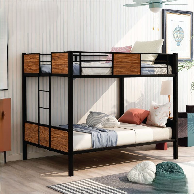 Modern Single Steel Bunk Bed With Safety Railing | MT-IF-0005