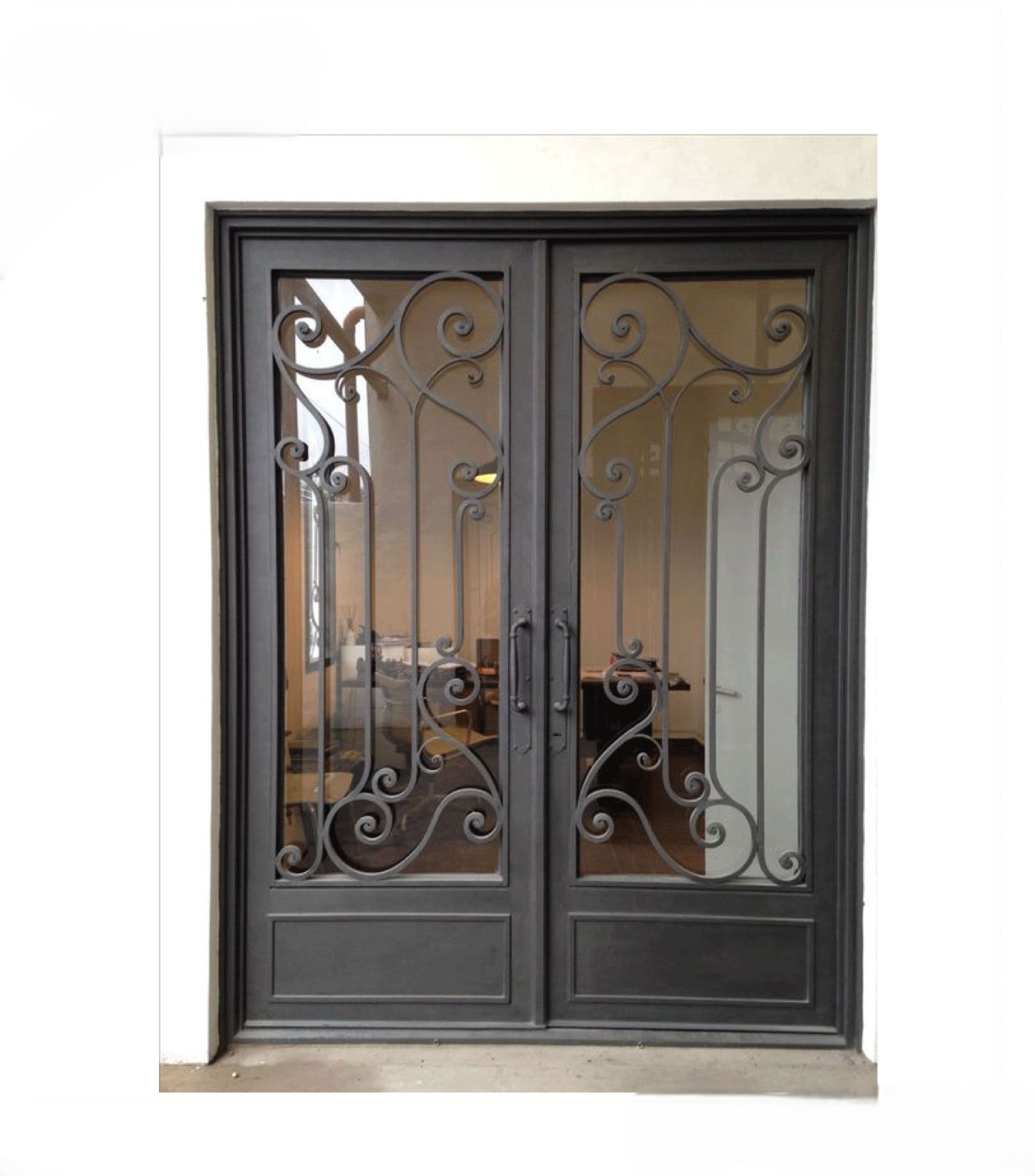Wrought Iron Security Doors Design Double | MT-SD-0135